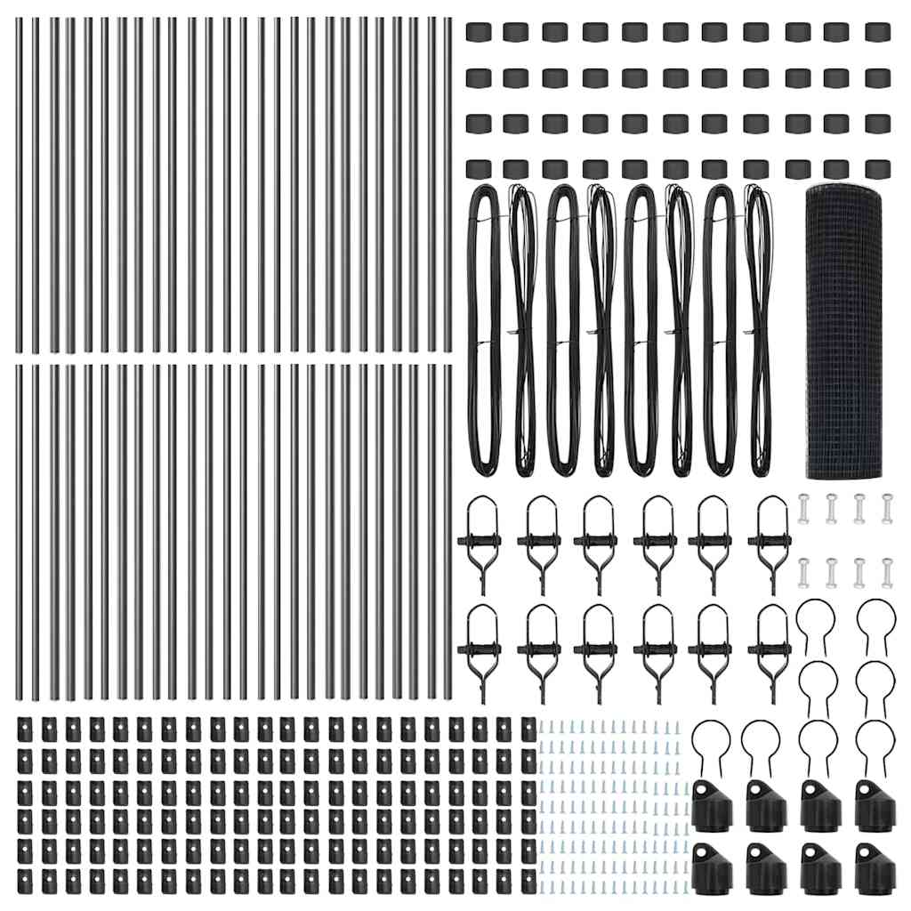 Recinzione con pali. Grigio 0.4 x 100 m Acciaio 3351895