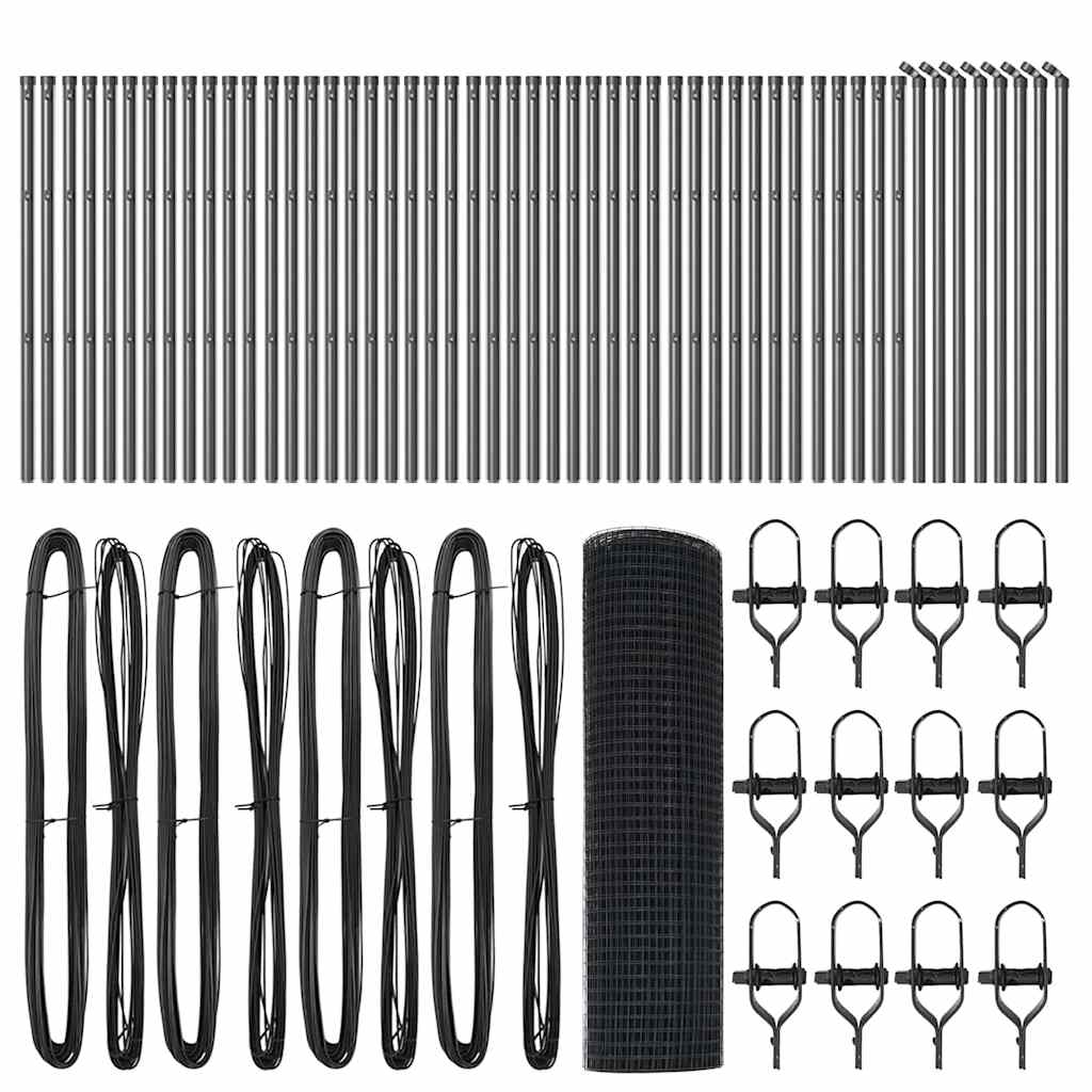 Recinzione con pali. Grigio 0.5 x 100 m Acciaio 3351896