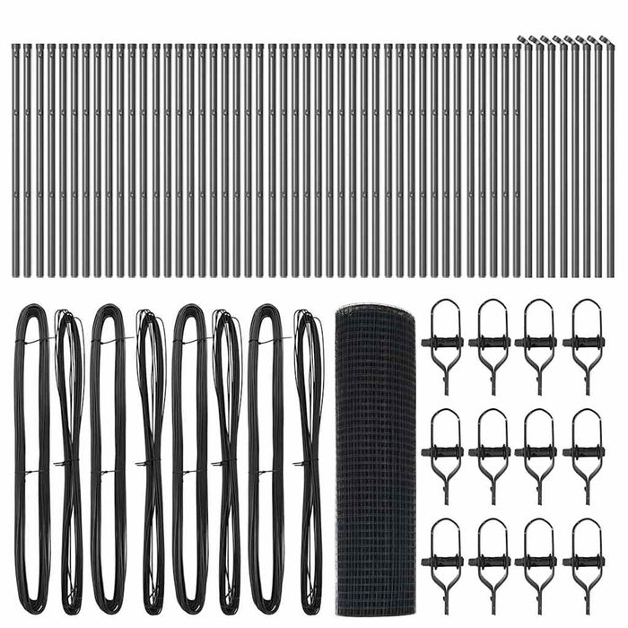 Recinzione con pali. Grigio 0.6 x 100 m Acciaio 3351903