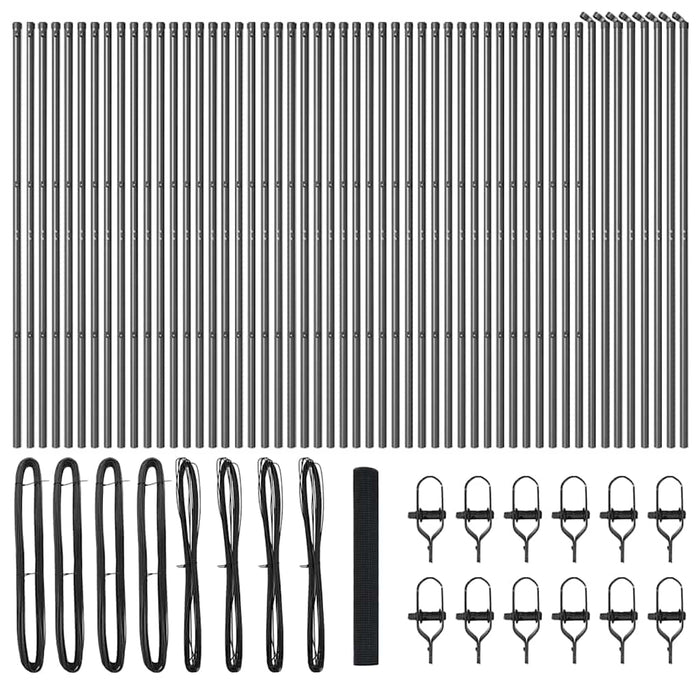 Recinzione con pali. Grigio 1 x 100 m Acciaio 3351908