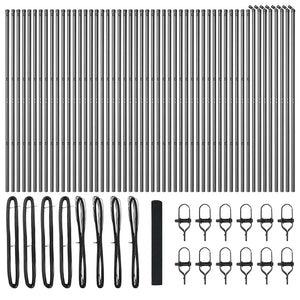 Recinzione con pali. Grigio 1 x 100 m Acciaio 3351909