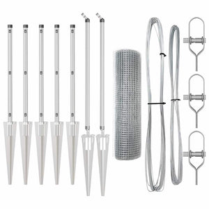 Recinzione con pali. Argento 0.5 x 10 m Acciaio 3351915