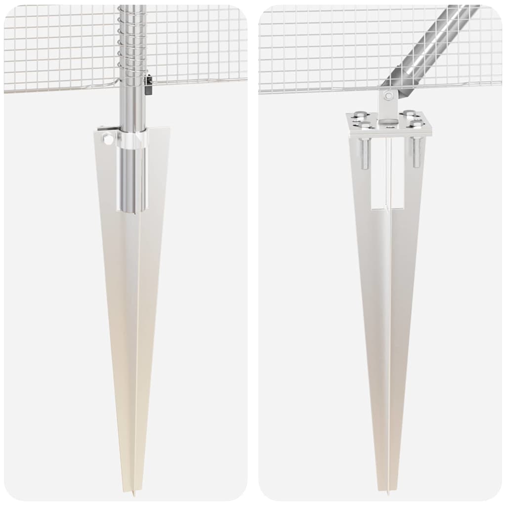 Recinzione con pali. Argento 0.8 x 10 m Acciaio 3351922