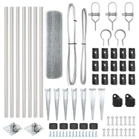 Recinzione con pali. Argento 0.8 x 10 m Acciaio 3351922