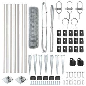 Recinzione con pali. Argento 0.8 x 10 m Acciaio 3351922