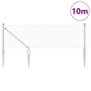 Recinzione con pali. Argento 0.8 x 10 m Acciaio 3351922