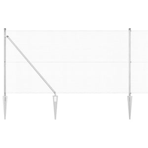 Recinzione con pali. Argento 1 x 10 m Acciaio 3351926