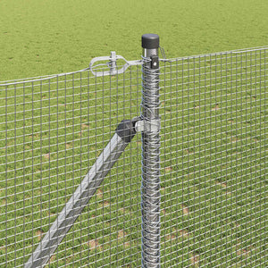 Recinzione con pali. Argento 1.2 x 10 m Acciaio 3351930