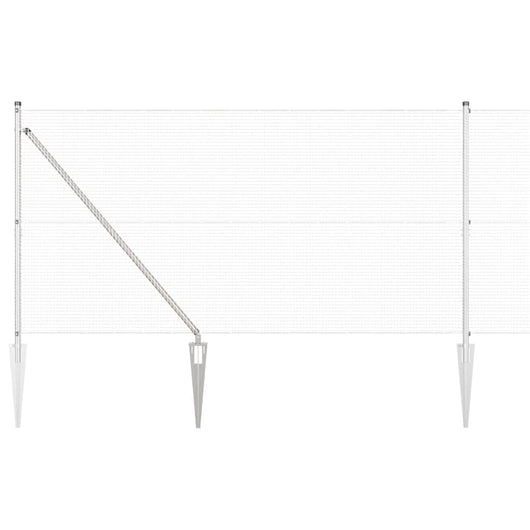 Recinzione con pali. Argento 1.2 x 10 m Acciaio 3351931