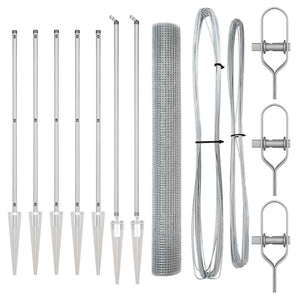 Recinzione con pali. Argento 1.4 x 10 m Acciaio 3351936