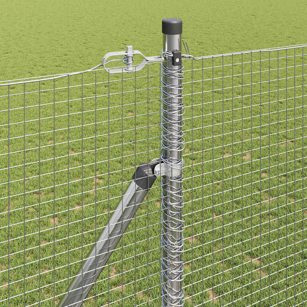 Recinzione con pali. Argento 1.5 x 10 m Acciaio 3351940