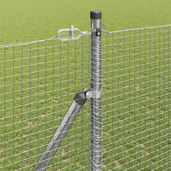 Recinzione con pali. Argento 1.5 x 10 m Acciaio 3351940