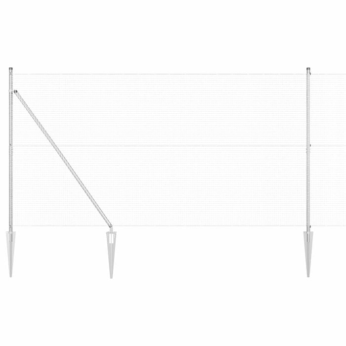 Recinzione con pali. Argento 1.5 x 10 m Acciaio 3351940