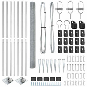 Recinzione con pali. Argento 1.5 x 10 m Acciaio 3351940