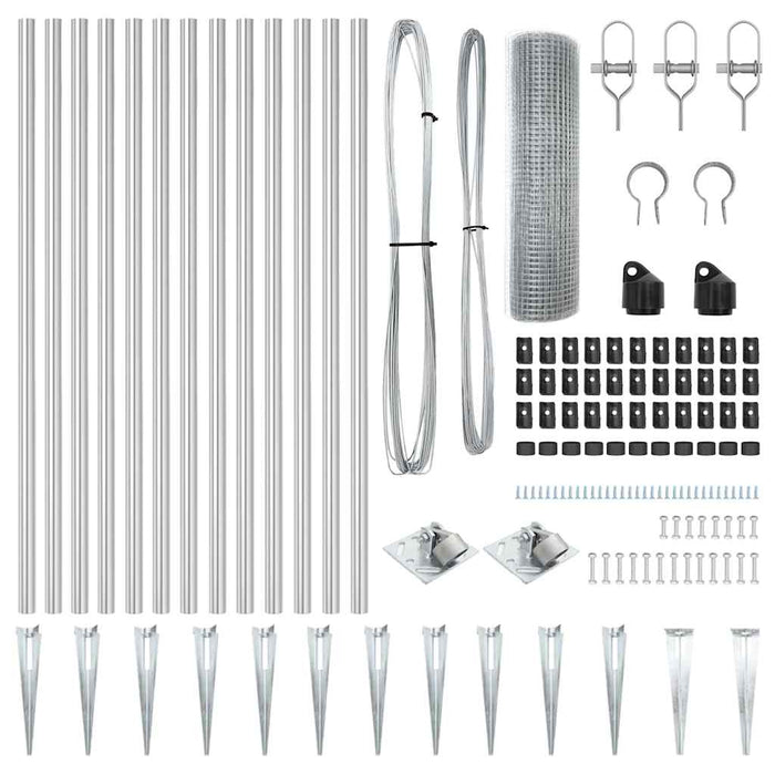 Recinzione con pali. Argento 0.8 x 25 m Acciaio 3351957