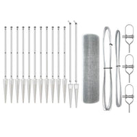 Recinzione con pali. Argento 1 x 25 m Acciaio 3351963