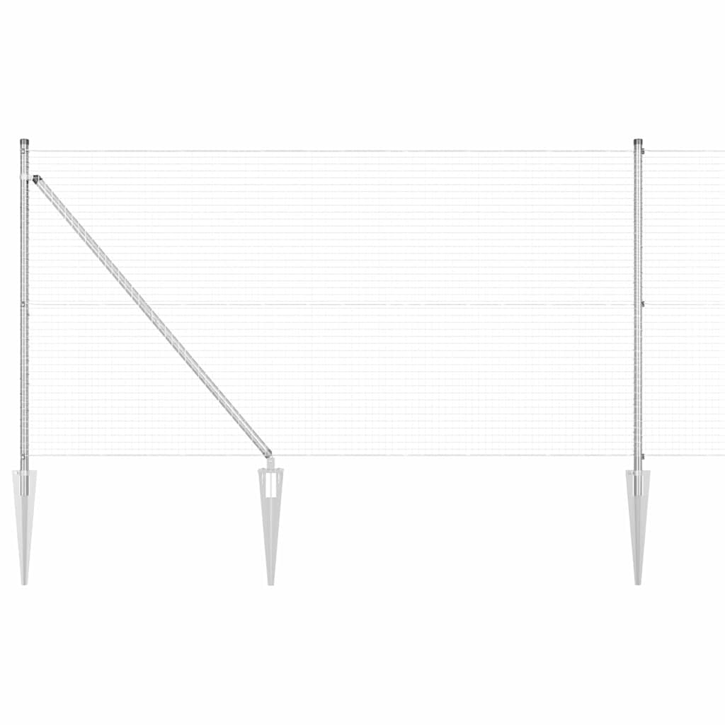 Recinzione con pali. Argento 1 x 25 m Acciaio 3351964
