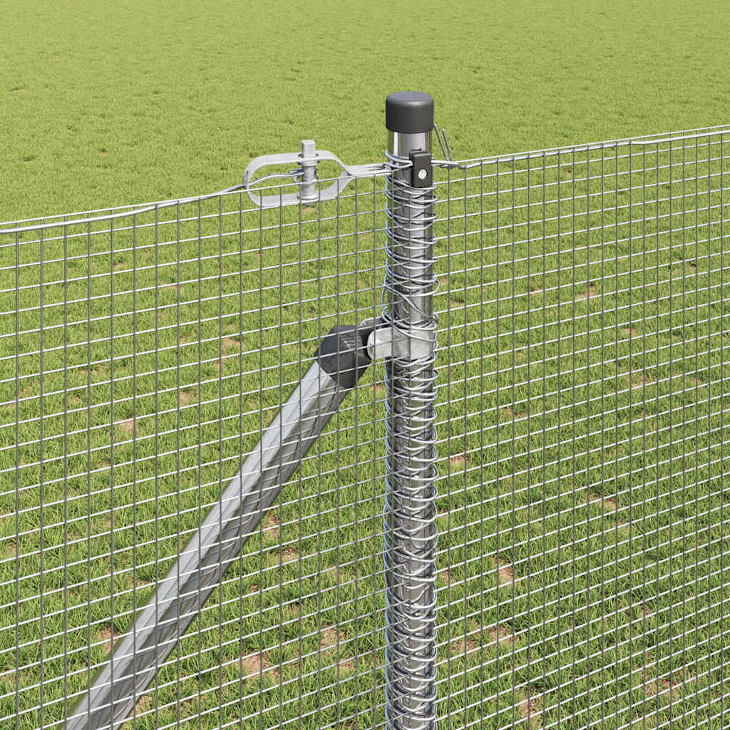 Recinzione con pali. Argento 1.2 x 25 m Acciaio 3351965