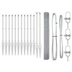 Recinzione con pali. Argento 1.2 x 25 m Acciaio 3351965