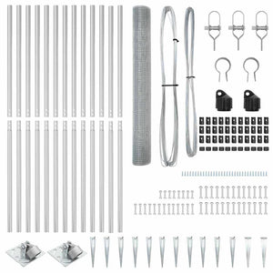 Recinzione con pali. Argento 1.4 x 25 m Acciaio 3351970