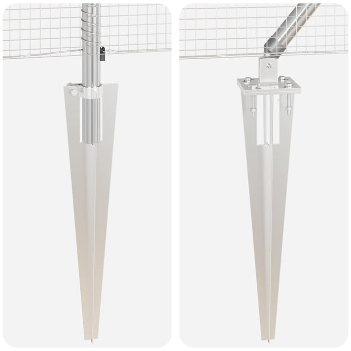 Recinzione con pali. Argento 1.6 x 25 m Acciaio 3351978