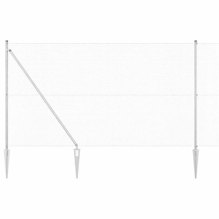 Recinzione con pali. Argento 1.6 x 25 m Acciaio 3351978