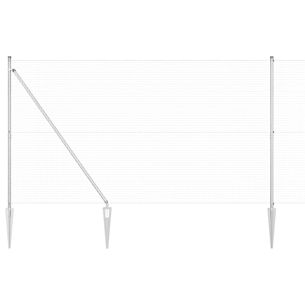 Recinzione con pali. Argento 1.6 x 25 m Acciaio 3351979