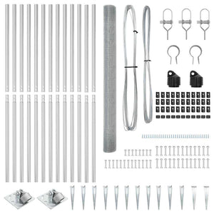 Recinzione con pali. Argento 1.6 x 25 m Acciaio 3351979