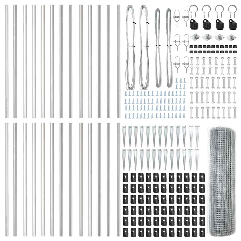 Recinzione con pali. Argento 0.5 x 50 m Acciaio 3351987