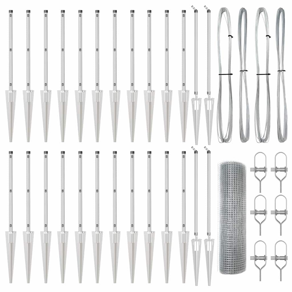 Recinzione con pali. Argento 0.6 x 50 m Acciaio 3351989