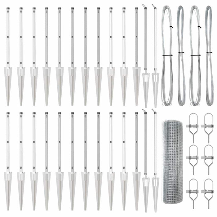 Recinzione con pali. Argento 0.8 x 50 m Acciaio 3351992