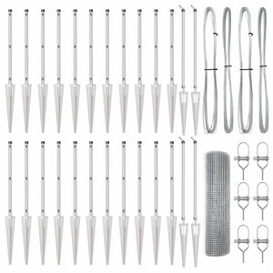 Recinzione con pali. Argento 1 x 50 m Acciaio 3351998