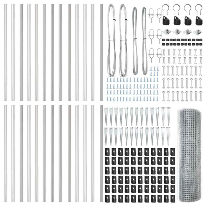 Recinzione con pali. Argento 1 x 50 m Acciaio 3351998