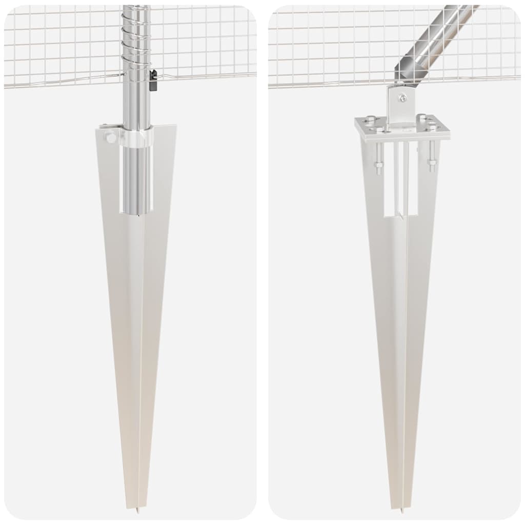 Recinzione con pali. Argento 1.2 x 50 m Acciaio 3352001