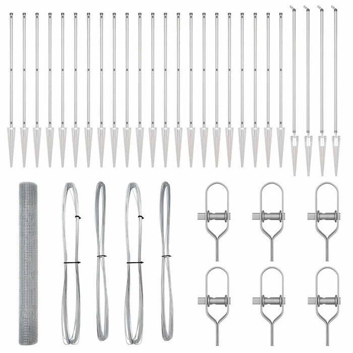 Recinzione con pali. Argento 1.2 x 50 m Acciaio 3352002