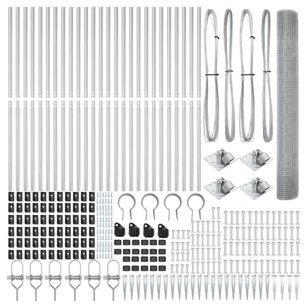 Recinzione con pali. Argento 1.2 x 50 m Acciaio 3352002