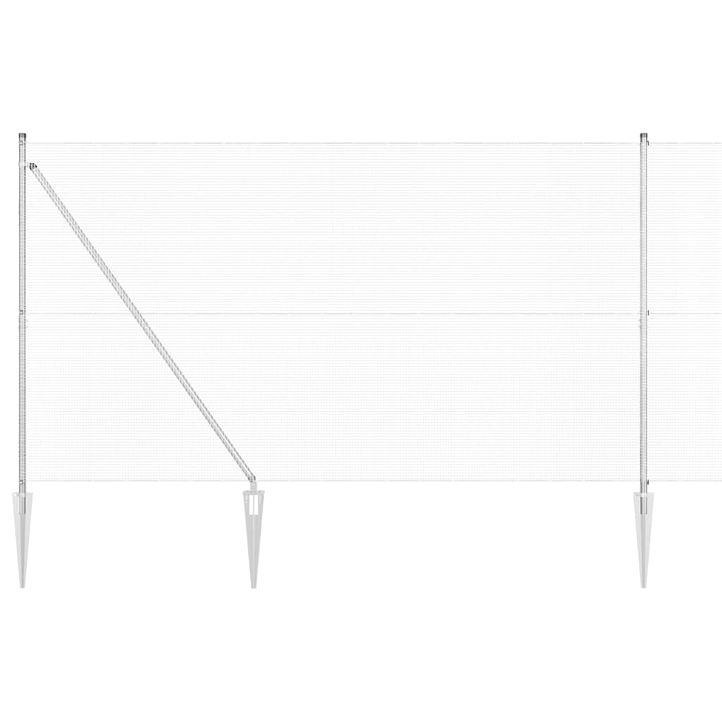 Recinzione con pali. Argento 1.5 x 50 m Acciaio 3352008