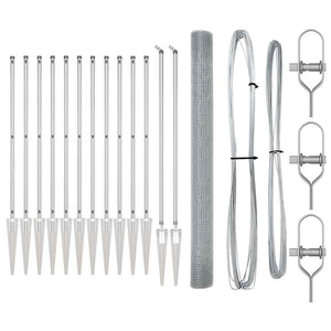 Recinzione con pali. Argento 1.5 x 50 m Acciaio 3352008