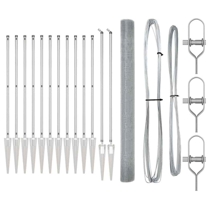 Recinzione con pali. Argento 1.5 x 50 m Acciaio 3352008