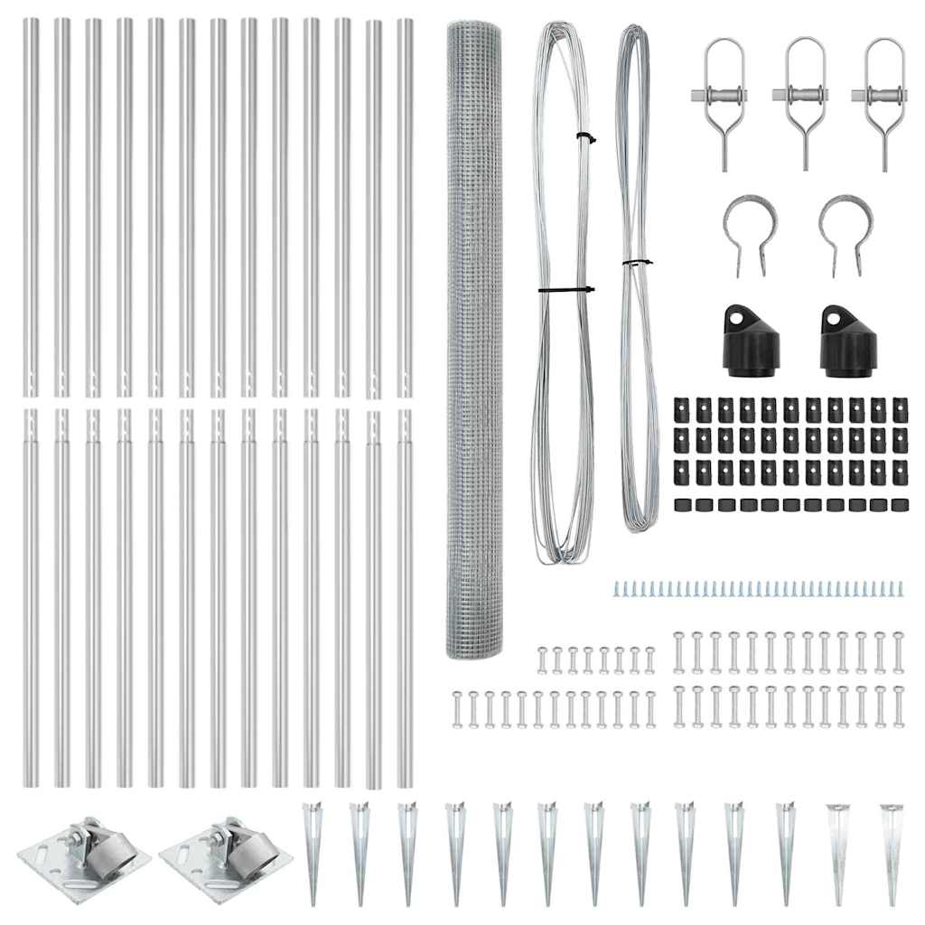 Recinzione con pali. Argento 1.5 x 50 m Acciaio 3352008