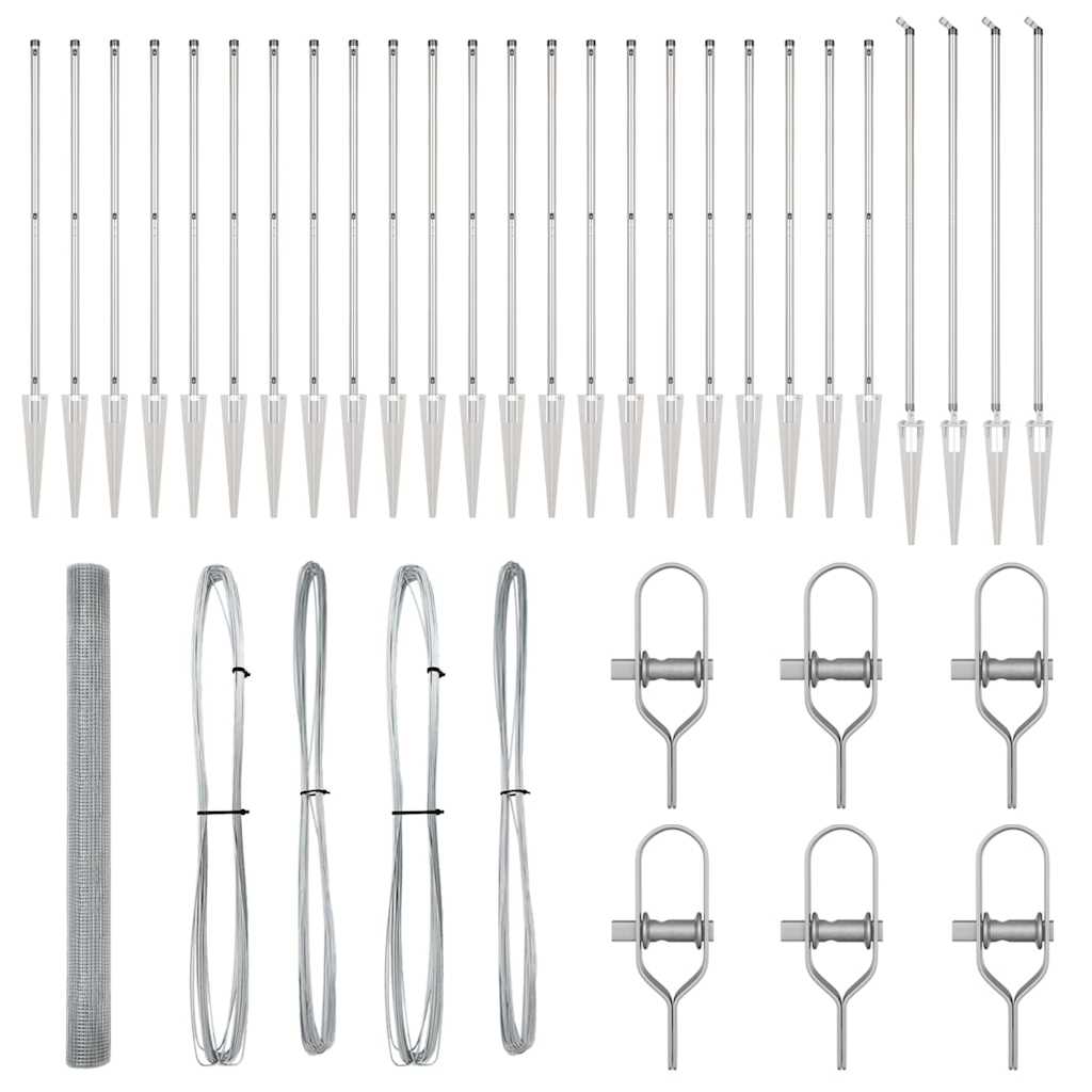 Recinzione con pali. Argento 1.5 x 50 m Acciaio 3352010