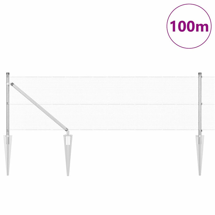 Recinzione con pali. Argento 0.4 x 100 m Acciaio 3352013