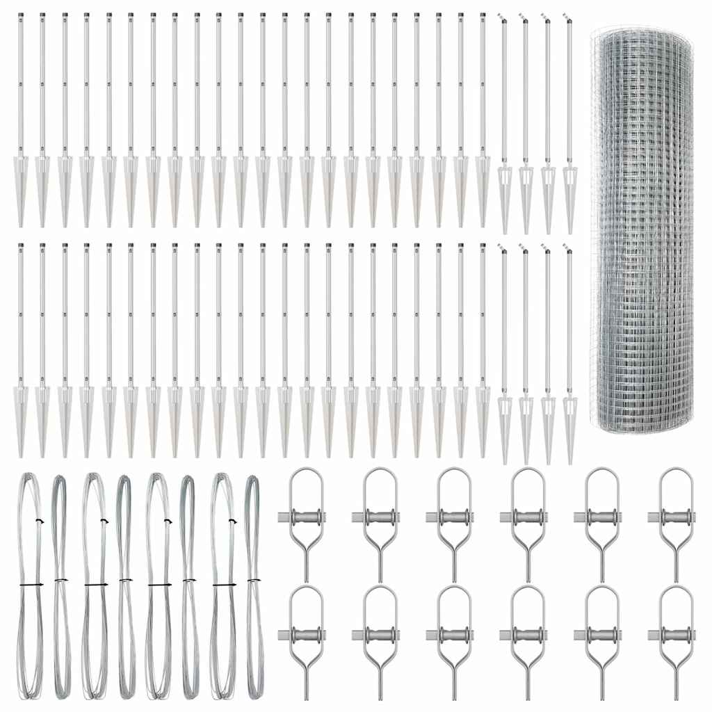 Recinzione con pali. Argento 0.5 x 100 m Acciaio 3352017