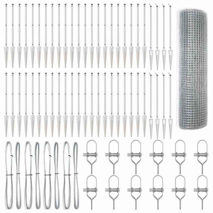 Recinzione con pali. Argento 0.5 x 100 m Acciaio 3352019