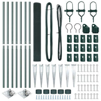 Recinzione con pali. Verde 1 x 10 m Acciaio 3352046