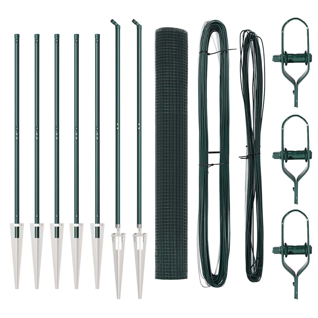 Recinzione con pali. Verde 1.2 x 10 m Acciaio 3352052