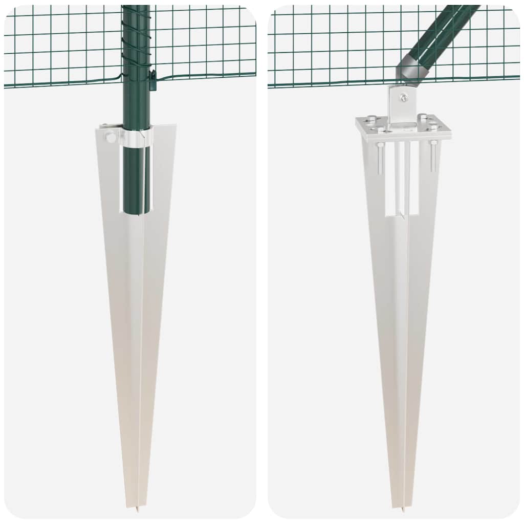 Recinzione con pali. Verde 1.4 x 10 m Acciaio 3352055