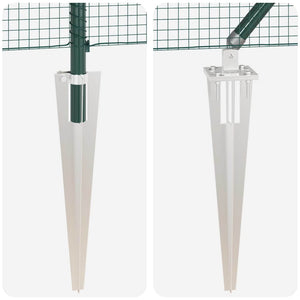 Recinzione con pali. Verde 1.4 x 10 m Acciaio 3352055