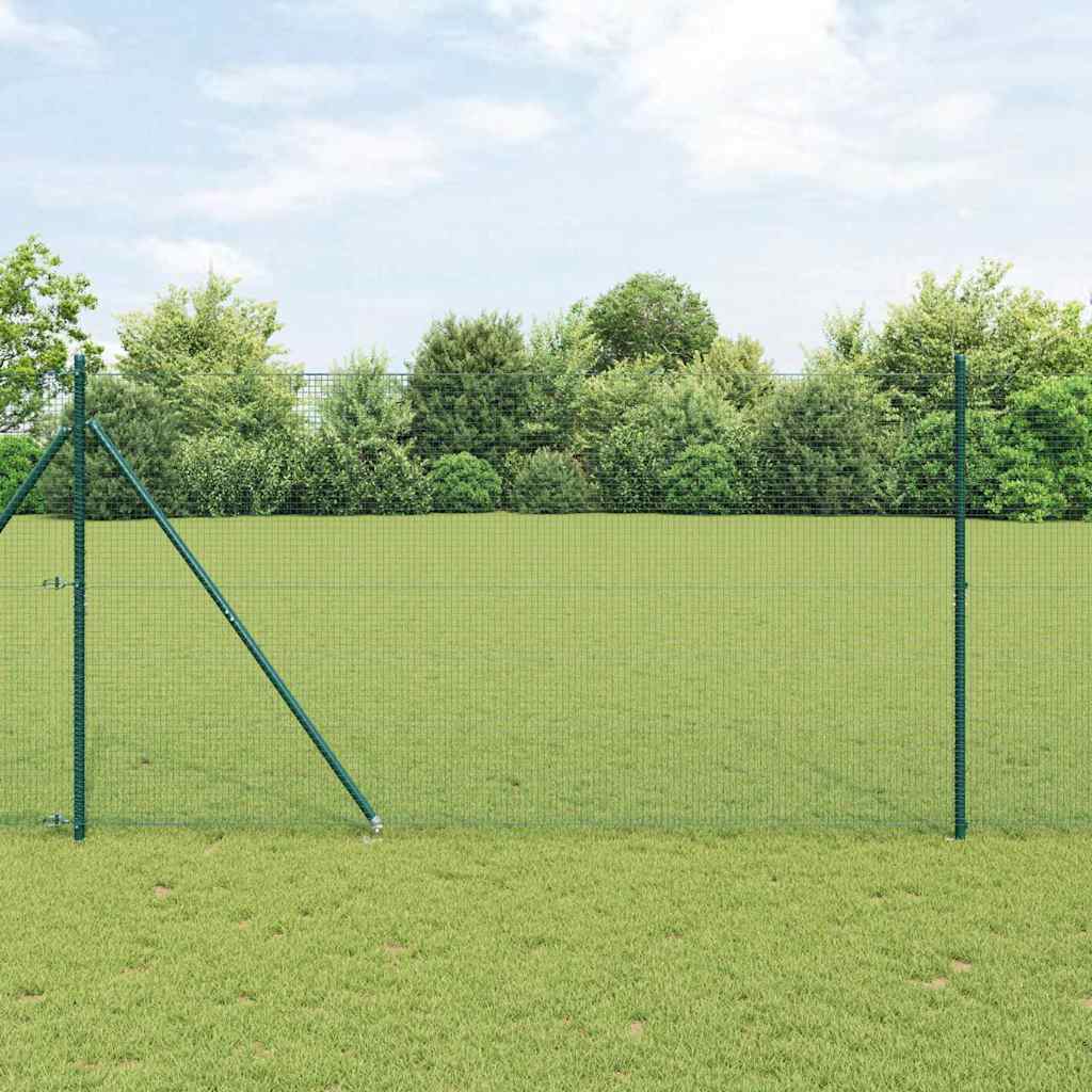Recinzione con pali. Verde 1.4 x 10 m Acciaio 3352055