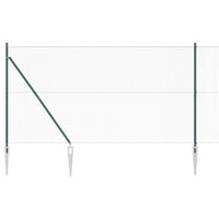 Recinzione con pali. Verde 1.4 x 10 m Acciaio 3352055